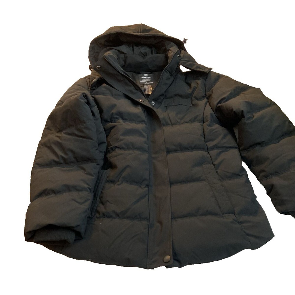 Wantando Men's Puffer Jacket XL Black – Lightweight Insulated Coat winter